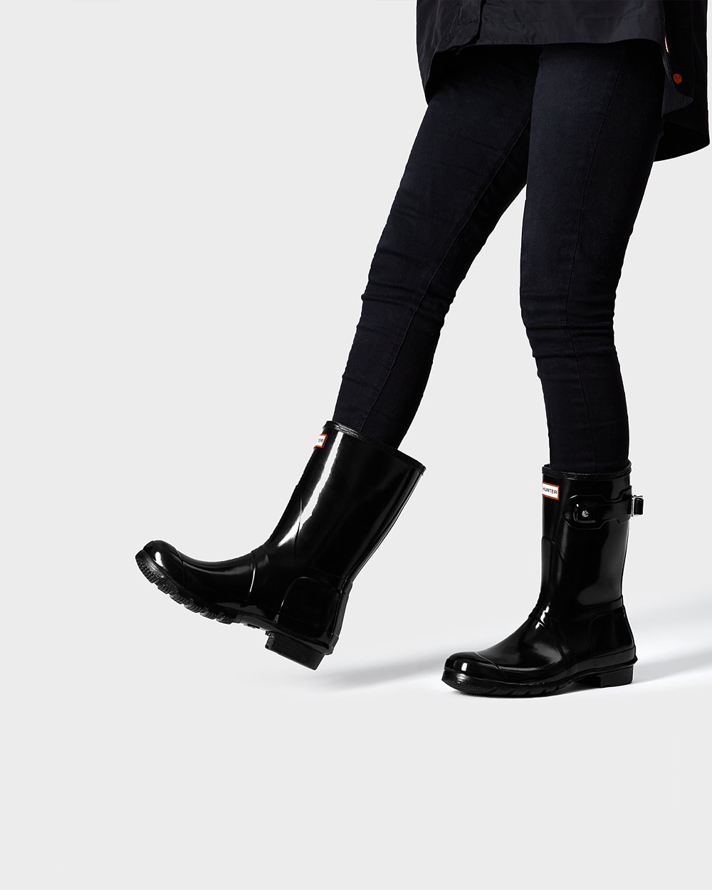 Hunter Original Gloss Short Rain Boots - Shop Womens Black - WJIYFM123